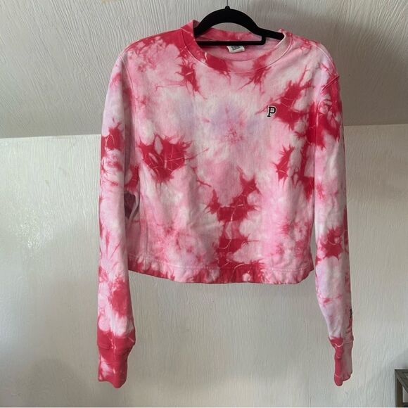 Victoria’s Secret Tie Dye Pink Crewneck Sweatshirt (no drawstring included) - Picture 3 of 9